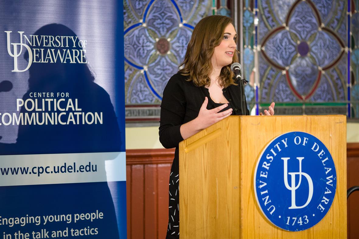 Sarah McBride delivers her Keynote at the Voices Awards Ceremony